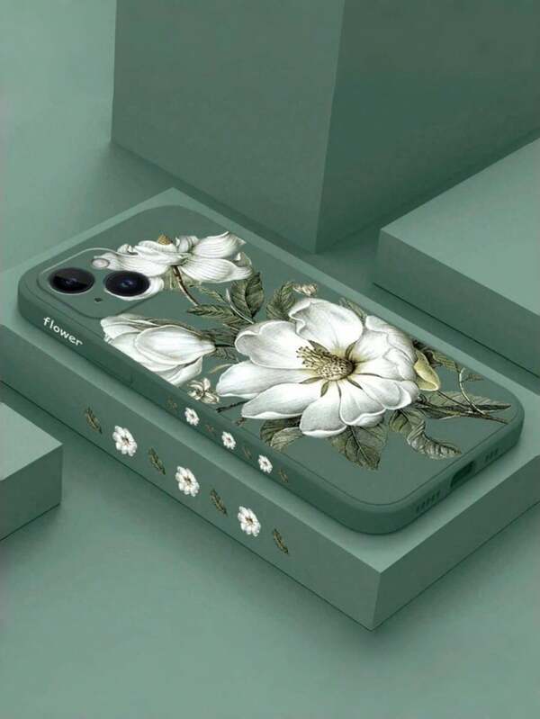 حافظة هاتف مقاومة للسقوط بلون أحادي + نمط زهرة الياسمين + حافظة هاتف كاملة، متوافقة مع أجهزة آبل 17/17 إير/17 برو/17 برو ماكس، 15، 15 برو ماكس، 12 برو ماكس، 13 برو ماكس، 14 برو ماكس، 13، 14، 11، 12 برو، 14، XS، XR، 78P، 78GES2، A13 4G، A22، A21S، A51 4G، A52، S22 أولترا، A33 5G، A53، A23، S23 أولترا، S24، A14، A15، S23، A73، Redmi، هواتف OPPO