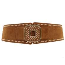 1pc Rivet Cinch Women's Wide Elastic Waist Belts Fashion Stretchy Thick Belts Waistband For Women Dresses Lady Retro Belts Girdle Underbust Corset Western Accessories Rodeo Belts For Women Cowgirls Vintage Belts Autumn Winter Christmas Gifts Belt For Women's Dresses