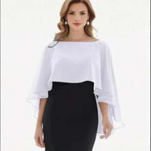1 xale de chiffon oval feminino, adequado para vestidos de noite, sessões de fotos, cerimônias, apresentações de palco, maquiagem, bailes, mestre de cerimônias, proteção solar, capas de férias