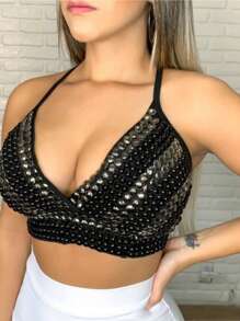 Cropped Pedraria - Preto - Visão 1