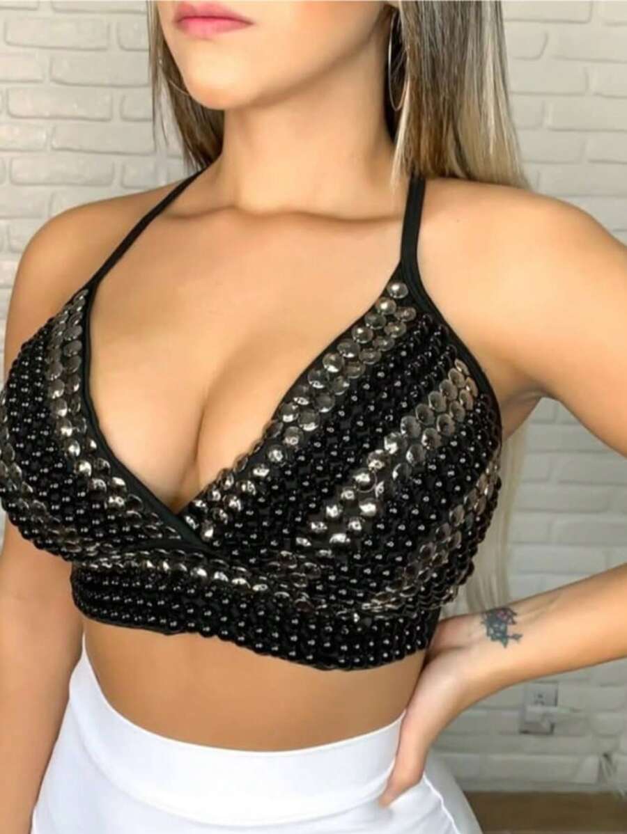 Cropped Pedraria - Preto - Visão 1