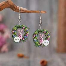 Pendientes de Pascua para mujer, bonitos pendientes colgantes con forma de huevo de Pascua, joyería navideña, accesorios divertidos de Pascua. - Verde - Ver 6