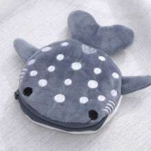 Cartoon Shark Plush Coin Purse Zipper Case, Decor Accessories Pendant Small Gift - Blue - View 8