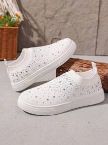 2025 Spring New Women White Skateboard Shoes, Fashion Versatile Breathable Sneakers, Casual Shoes, Korean Ins Style - White - View 2