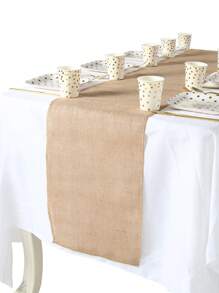 1 pièce Chemin de table en toile de jute, chemin de table de mariage en lin rustique, décoration de table en lin tissé rectangulaire rustique pour les fêtes forestières et les pique-niques, décoration de Noël, décoration d'Halloween, rouleau en jute de style campagnard vintage pour la décoration de la maison, baby shower, shower de mariage, décoration de fête d'anniversaire, décoration de mariage