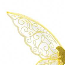 Fairy Wings For Girls Glitter Holographic Butterfly Wings Cosplay Props For Birthday Theme Party Prom - 黃色 - 查看 3