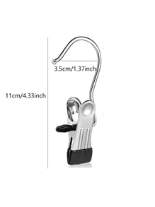 20Pcs/10Pcs/5Pcs Simple Stainless Steel Hook Clip, Multifunctional Single Hook Clip For Pants, Skirts, Drying Windproof Hook Clip, Household Space Saving Organizer For Bedroom, Closet, Wardrobe, Home, Dorm
