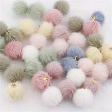20/50/100pcs Multi-Color Faux Rabbit Fur Pom Pom Pendant, 1.8cm Fluffy Ball, 18 Colors, Winter Series Accessories, Suitable For DIY Christmas Crafts, Earrings, Hair Accessories, Keychains