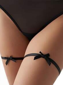 时尚女士性感简约蝴蝶结大腿吊袜带，可调节吊袜带，适用于哥特式内衣，可托起长袜