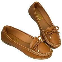 FOOT FASHION Women's Hand-Sewn Moccasin Slippers Fashion Soft Napa Foot - Camel - Ver 2
