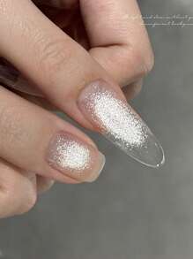 10ml Spring Summer Nails Hot Style Non-Gray Universal White Cat Eye Gel Nail Polish 2025 New Style Super Flash White Glass Bead Nail Art Nail Supplies