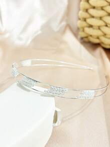 2 piezas Diademas de mujer asimétricas de terciopelo con piedras de estrás onduladas, elegantes para uso diario, diadema, aro para el cabello
