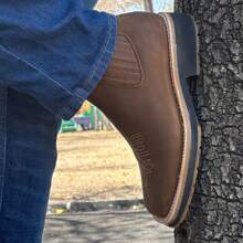 Men High-Top Leather Riding Boots - Brown - View 8