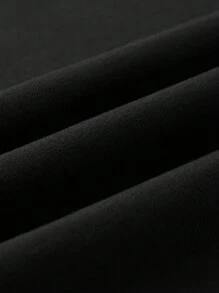 EWH Gothic Style Saercow Double-Sided Printed T-Shirt! Star Pattern+English Surround Graphic Streetwear StyleSM01 - 黑色 - 查看 4