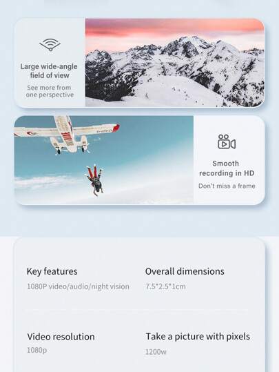 1080P Mini Body Camera 180° Rotatable Lens Mounted Small Portable IR Night Vision Police Bike view 8