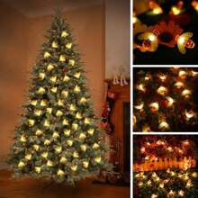 1pack 10/20/30/40 LED Little Bee String Lights Fairy Atmosphere Indoor Wall Decorative Lamp Battery Powered Suitable For Home Garden Living Room Bedroom Wedding Birthday Holiday Party Tree Decoration(Warm White)