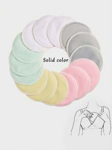 1/2pairs Three-Layer Bamboo Fiber Anti-Breast Pads Breathable Washable Nursing Bra Waterproof Breast Pads Round Pads - Multicolor - View 10