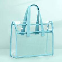 1pc Large Capacity Portable Transparent Waterproof Handheld Folder, Expandable Document Storage Bag With Insert Organizer, PVC Self-Adhesive File Pocket For Office Supplies, Student File Holder For Thanksgiving, Graduation - Multicolor - View 11