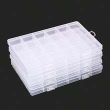 4pcs/5pcs Transparent Jewelry Organizer Boxes, Nail Polish Display Containers With Compartments To Prevent Scattered - Clear - View 5