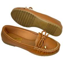 FOOT FASHION Women's Hand-Sewn Moccasin Slippers Fashion Soft Napa Foot - Camel - Ver 3