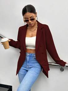 Women's Blazers Are Stylish, Fitted, Elegant, Formal And Modern. - 酒紅色 - 查看 6