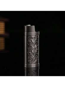 1 件复古繁荣之花金属打火机盒，适合 BIC J6 全尺寸打火机 - 时尚耐用的打火机支架