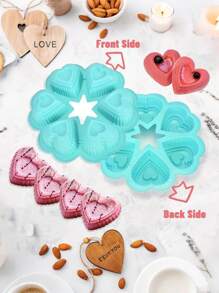 3pcs 6 Cavity Heart Shaped Silicone Cake Molds For DIY Baking Chocolate And Jelly Handmade Molds Baking Tools For Creative Desserts And Party Treats - Multicolor - View 1