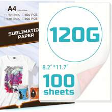100 Sheets A4 Sublimation Paper - Premium Quality For Vivid And Precise Heat Transfer Printing​ - White - View 2