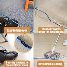 1pc 39.37inch/118.11inch Self-Adhesive PVC Cable Management Tube, Invisible Floor Wire Cover For Desk, Wall & Floor Installation, Home Decor Cable Concealment Channel
