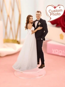 1pc Custom Acrylic Photo Stand, Photo Frame, Her Stand, Personalized Stand, Customized Stand, Personalized Home Decor, Housewarming, Indoor/Outdoor Waterproof Design, Perfect For Office Desk Decoration Or Home Decor, Decorative, Couple Gift, Special Occasion Memento, Birthday, Valentine's Day, Mother's Day, Father's Day, Graduation, Wedding