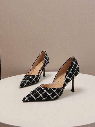 女士优雅尖头细高跟鞋，杏仁色高跟鞋，简约百搭一脚蹬高跟鞋，适合派对、婚礼和日常工作 - 时尚、低帮、易穿的玛丽珍鞋