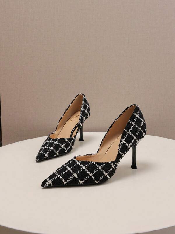 Women's Elegant Pointed Toe Stilettos, Almond Color High Heels, Slip-On Minimalist Versatile Pumps Suitable For Parties, Weddings And Daily Work - Fashionable, Low-Cut, Easy To Wear Mary Jane Shoes