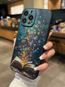 1pc Colorful Butterfly Painted Thick Shockproof Phone Case Compatible With IPhone 16/11/16pro/16plus/16promax/16e/15Promax/13/14/12/XS/XR/7G/8P, Compatible With Samsung Galaxy S25/S25PLUS/S25 Ultra/A16/A36/A26/A56/A50/A12
