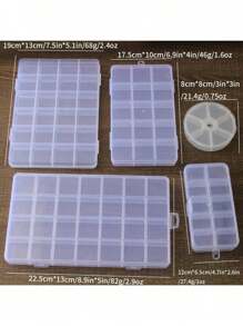 4pcs/5pcs Transparent Jewelry Organizer Boxes, Nail Polish Display Containers With Compartments To Prevent Scattered - Clear - View 9