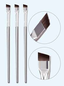 Bộ 3 cọ trang điểm mắt với cọ kẻ mày siêu mảnh hình lưỡi dao độc đáo, phù hợp cho người mới bắt đầu, bộ cọ trang điểm, bộ dụng cụ trang điểm, bộ cọ trang điểm hoàn chỉnh, bộ cọ trang điểm, bộ trang điểm đầy đủ, bộ cọ trang điểm, bộ cọ trang điểm, bộ quà tặng trang điểm, bộ sản phẩm, quà tặng, cọ trang điểm chuyên nghiệp, bộ trang điểm hoàn chỉnh - Bạc - Xem 2