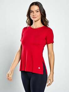 Women's Gym Set: DRY FIT T-Shirt + Sports Fitness Shorts - 紅色 - 查看 1