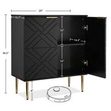 Danolapsi Storage Cabinet,Modern Accent Cabinet With Doors,Buffet Sideboard Storage Cabinet With Inner Shelf,Sideboard Cabinet For Living Room,Entryway,Kitchen - Black - View 3