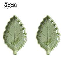 1/2pcs Ceramic Spoon Rest For Stove Top, Cute Green Leaf Shaped Spoon Rest/Spoon Holder For Kitchen Countertop, Farmhouse Decor Leaf Shape Spatula Holder Utensil Rest, Gift For Mother's Day Housearming Thanksgiving Christmas