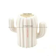 Soporte de bolígrafo creativo para estudiantes, papelería, escritorio de cactus, caja de almacenamiento multifuncional, contenedor de bolígrafos de PE, maceta para pinceles, suministros de oficina - Blanco - Ver 8