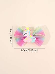 2 kẹp tóc voan ombre, kẹp tóc hình kỳ lân dễ thương, kẹp tóc trang trí cầu vồng lấp lánh, kẹp tóc nơ ngọt ngào dành cho bé gái và phụ kiện tóc tuổi teen. - Nhiều màu - Xem 5