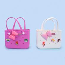 Miniso Túi Tote Lỗ Dễ Thương Powerpuff Girls Series, Có Móc Khóa Nhân Vật Hoạt Hình Có Thể Thay Đổi, Lý Tưởng Cho Các Chuyến Đi Hàng Ngày Và Mua Sắm (1 CÁI) - trắng - Xem 9