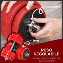 HOMCOM Dischi per bilanciere - Rosso - Visualizzare 6