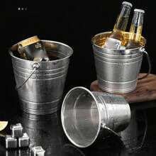 304 Stainless Steel Ice Bucket, Ice Bucket, Ice Tongs, Portable Ice Bucket, Convenient Ice Bucket, Long Cold Storage Time, Thickened Material, Multi-Purpose Portable Bucket, Portable Bucket, Gift For Father - Multicolor - View 8