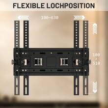 Soporte de pared para TV de 26, 32, 43, 50 y 55 pulgadas, inclinable y giratorio. - Negro - Ver 3