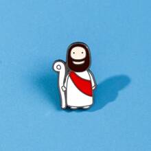 卡通耶稣珐琅胸针时尚装饰胸针饰品翻领包徽章珠宝礼品 2025 新款衣服别针包饰学校 Kpop 背包教师用品包饰可爱办公室配件衬衫夹克圣诞节万圣节秋冬配饰，适合青少年、青年、男士、休闲、户外、运动、度假、毕业礼物、生日、日常穿着衣服别针有趣的教师礼物 - 彩色 - 查看 4