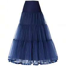 Women Puffy Organza Skirt Ankle Length Petticoat Bridal Wedding Slip Hoopless Ruffled Crinoline Underskirt Tutu Plus Size M-XL