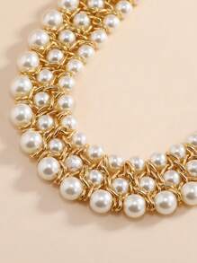 假珍珠串珠分層項鍊