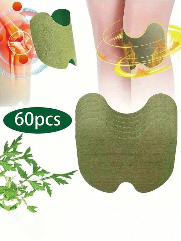 60pcs Knee Patch With Plant Essence, Neck, Shoulder And Knee Patch, Acupuncture Patch, Heat Patch, Long-Lasting Warm Knee Patch, Gentle, Non-Irritating Daily Care Sole Pads, Chinese Medicine Relief Discomfort, Natural Herbal Essence Self-Heating Patches For Body, Back, Arm, Wrist, Relax Fatigue, Leg, Knee Joint Gym Accessories Knee Support Sports Knee Pads Gym Knee Pads