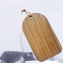 1 Piece Hanging Wooden Cutting Board - Acacia Wood Cutting Blocks, Perfect For Families, Restaurants, Fruits, Vegetables, Cooked Outdoor Picnics, Parties And Holidays Such As Christmas, Valentine's Day And Mother's Day