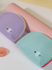 1 حقيبة مستحضرات تجميل نصف دائرية يدوية، حقيبة خفيفة ذات شبكة لتخزين وترتيب المستلزمات السفر، حقيبة سريعة التجفيف للشاطئ. حقيبة مستحضرات تجميل نصف دائرية يدوية، حقيبة مستحضرات تجميل شكل كعكة، حقيبة ذات شبكة لتخزين وترتيب المستلزمات السفر للشاطئ سريعة التجفيف. حقيبة غسيل يدوي جديدة ذات شبكة، حقيبة متوسطة محمولة لتخزين المستلزمات في السفر، حقيبة مستحضرات تجميل للشاطئ - متعدد الألوان - مشاهدة 6